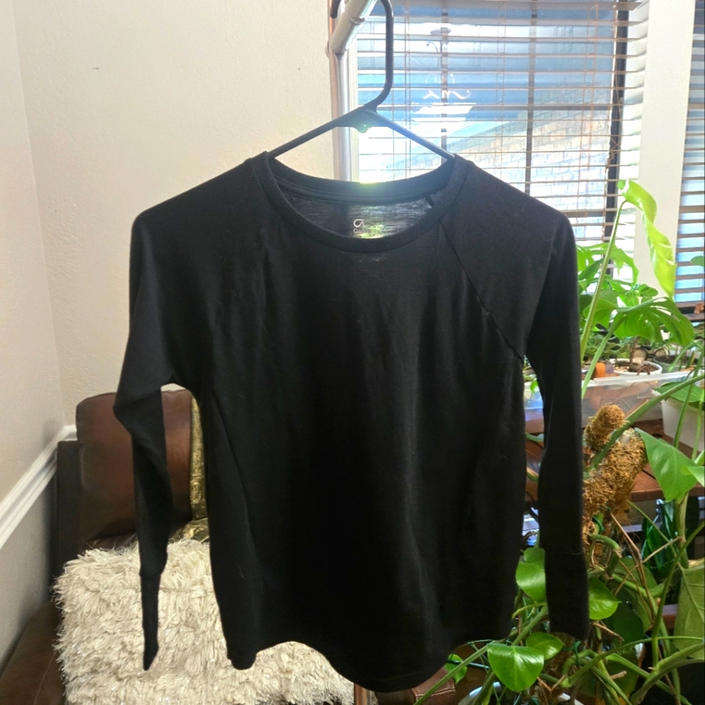 🖤5/$25🐝 Gap Kids Unisex Long Sleeve Black Tee Dry Fit Size Small